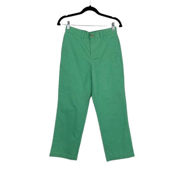 Vineyard Vines Womens Classic Green Flat Front Mid Rise Ankle Fit Khaki Pants 28 - Picture 1 of 10